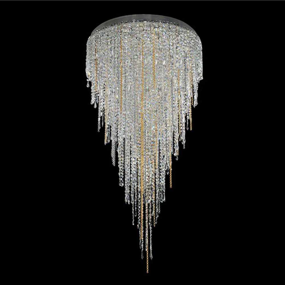 Tenuta Semi Flush Convertible Pendant Light in Chrome/Gold (36-Inch).