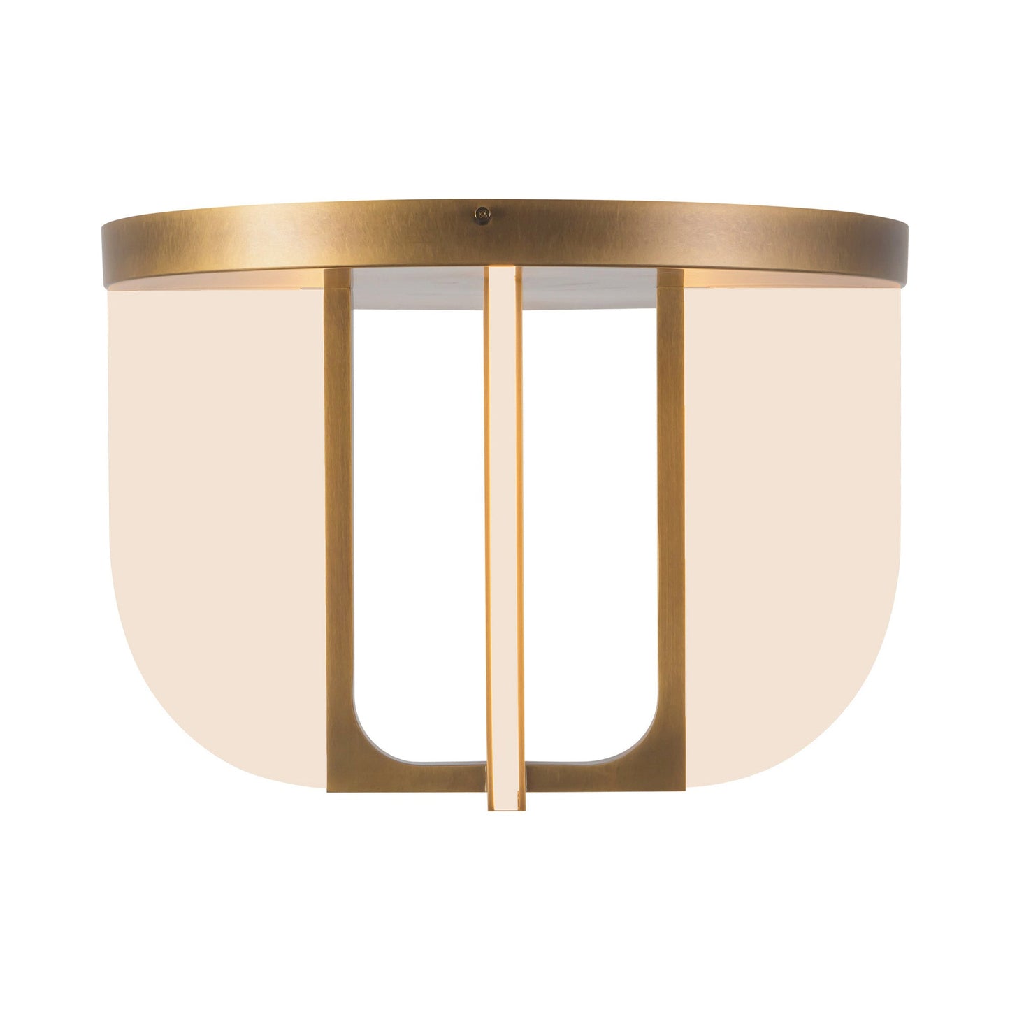 Anders LED Semi Flush Mount Ceiling Light in Vintage Brass (16.23-Inch).