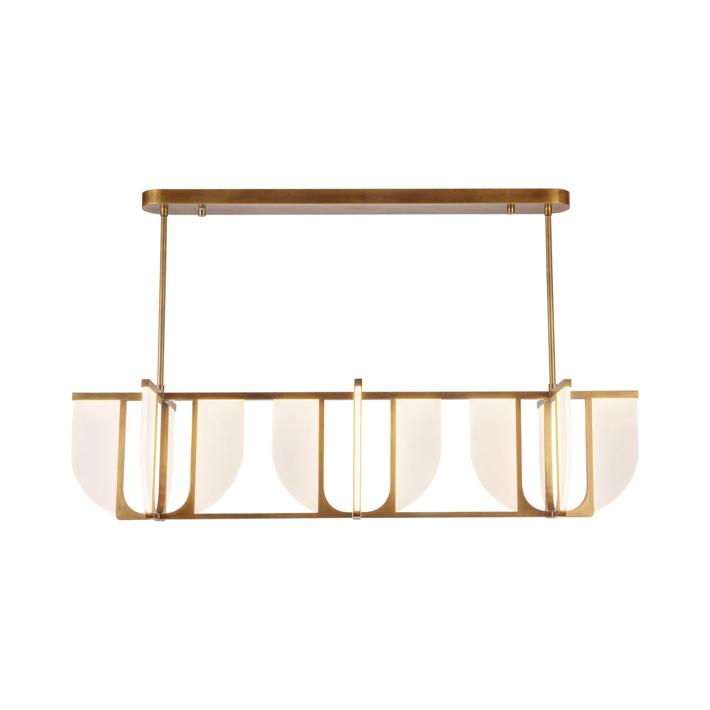 Anders Linear LED Pendant Light in Vintage Brass.