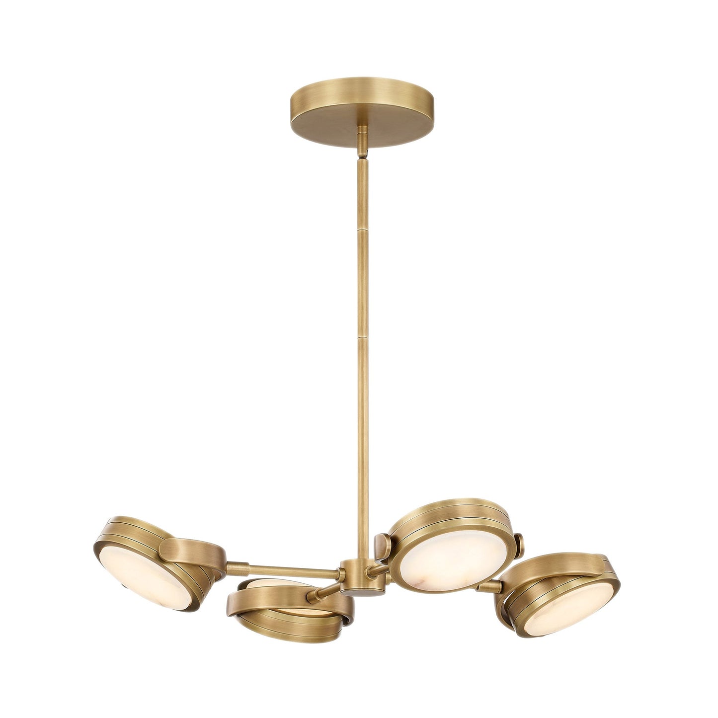 Blanco LED Multi Light Pendant Light in Vintage Brass (3-Light).