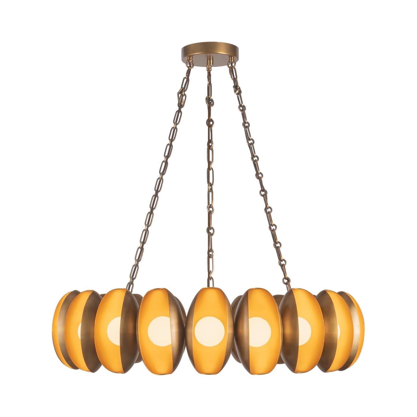 Cortez LED Chandelier in Vintage Brass (37-Inch).