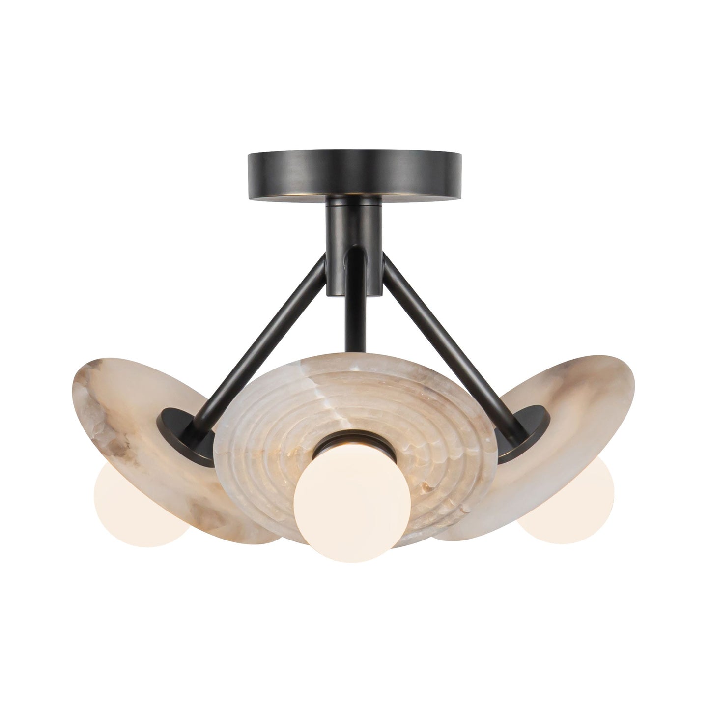 Dahlia LED Semi Flush Mount Ceiling Light in Urban Bronze.