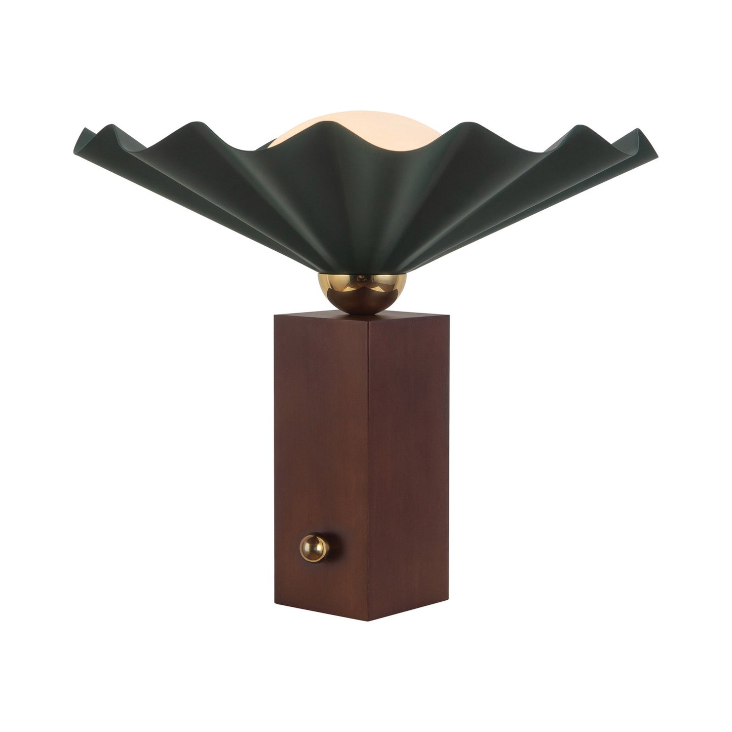 Furrow Table Lamp in Pine Green (16-Inch).
