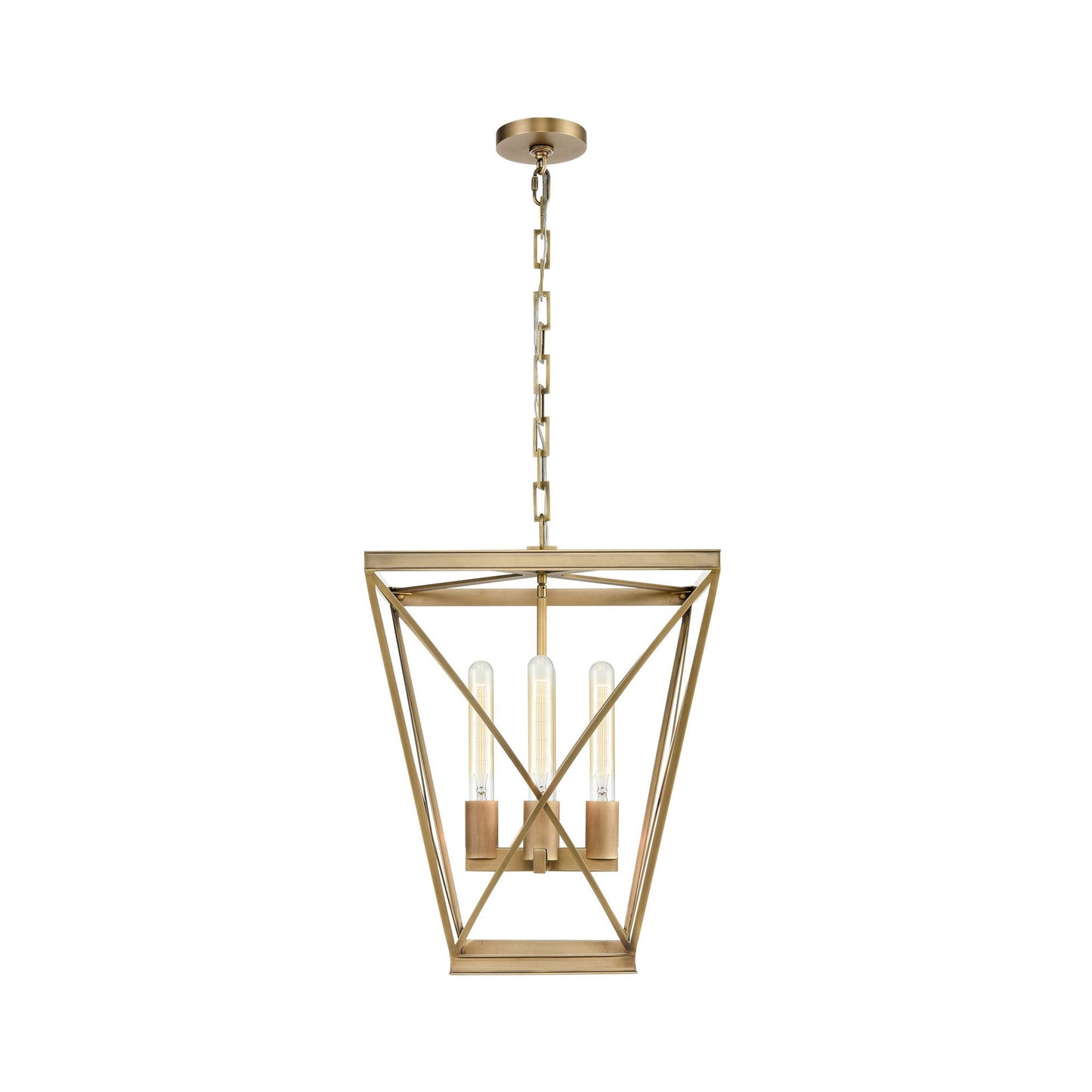 Lattice Pendant Light in Vintage Brass.