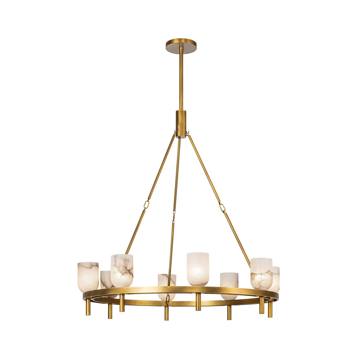 Lucian Chandelier in Vintage Brass/Alabaster (8-Light).