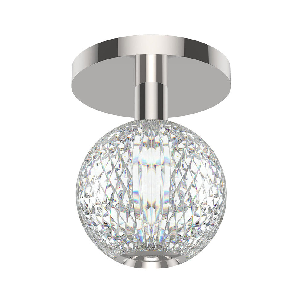 Marni LED Flush Mount Celling Light in Polished Nickel.