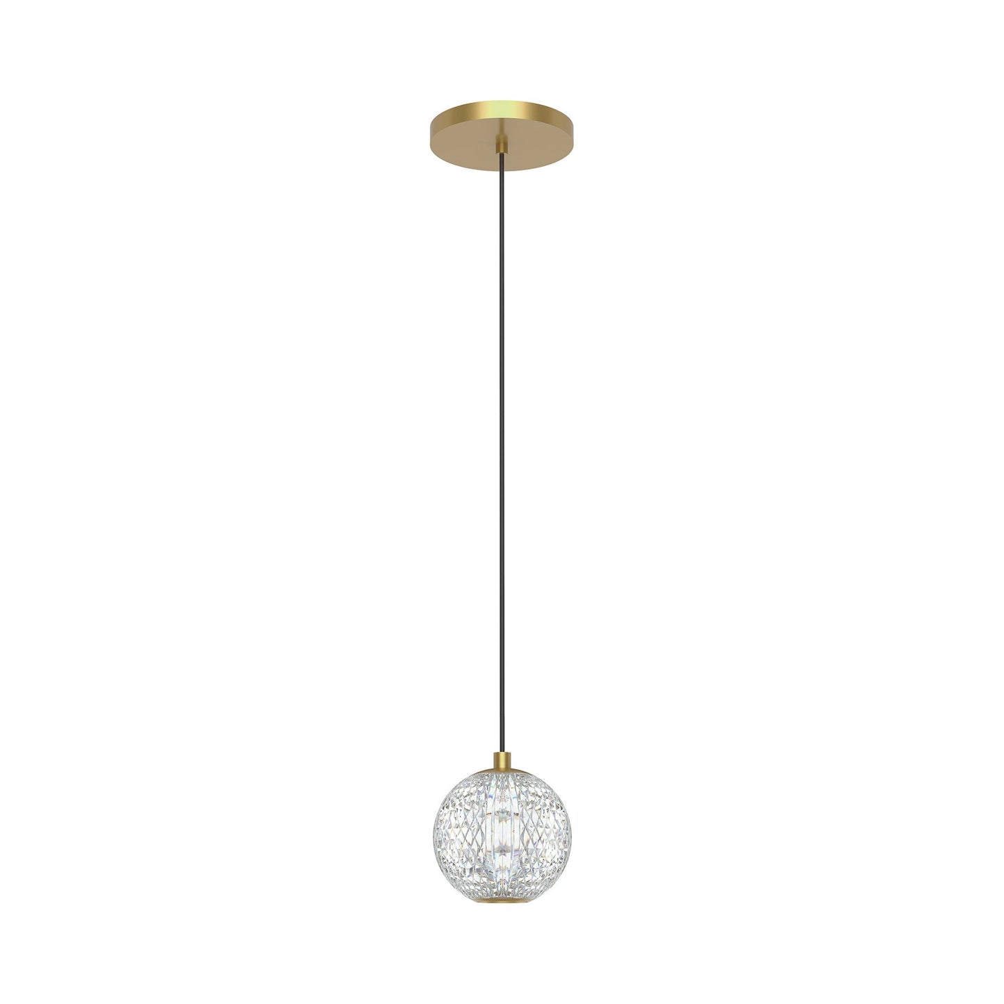 Marni LED Pendant Light in Natural Brass.