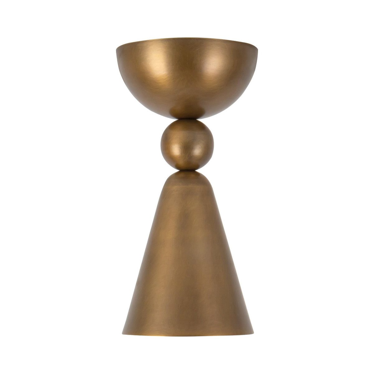 Murphy Semi Flush Mount Ceiling Light in Vintage Brass.