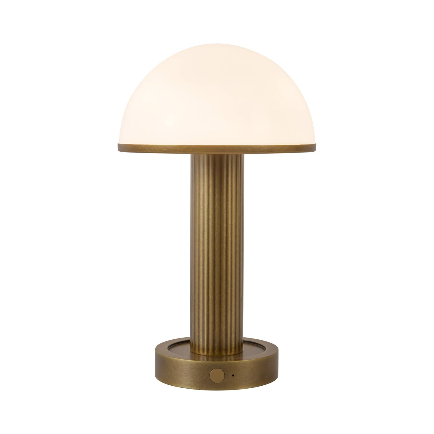 Vienna Round LED Rechargeable Table Lamp in Vintage Brass.