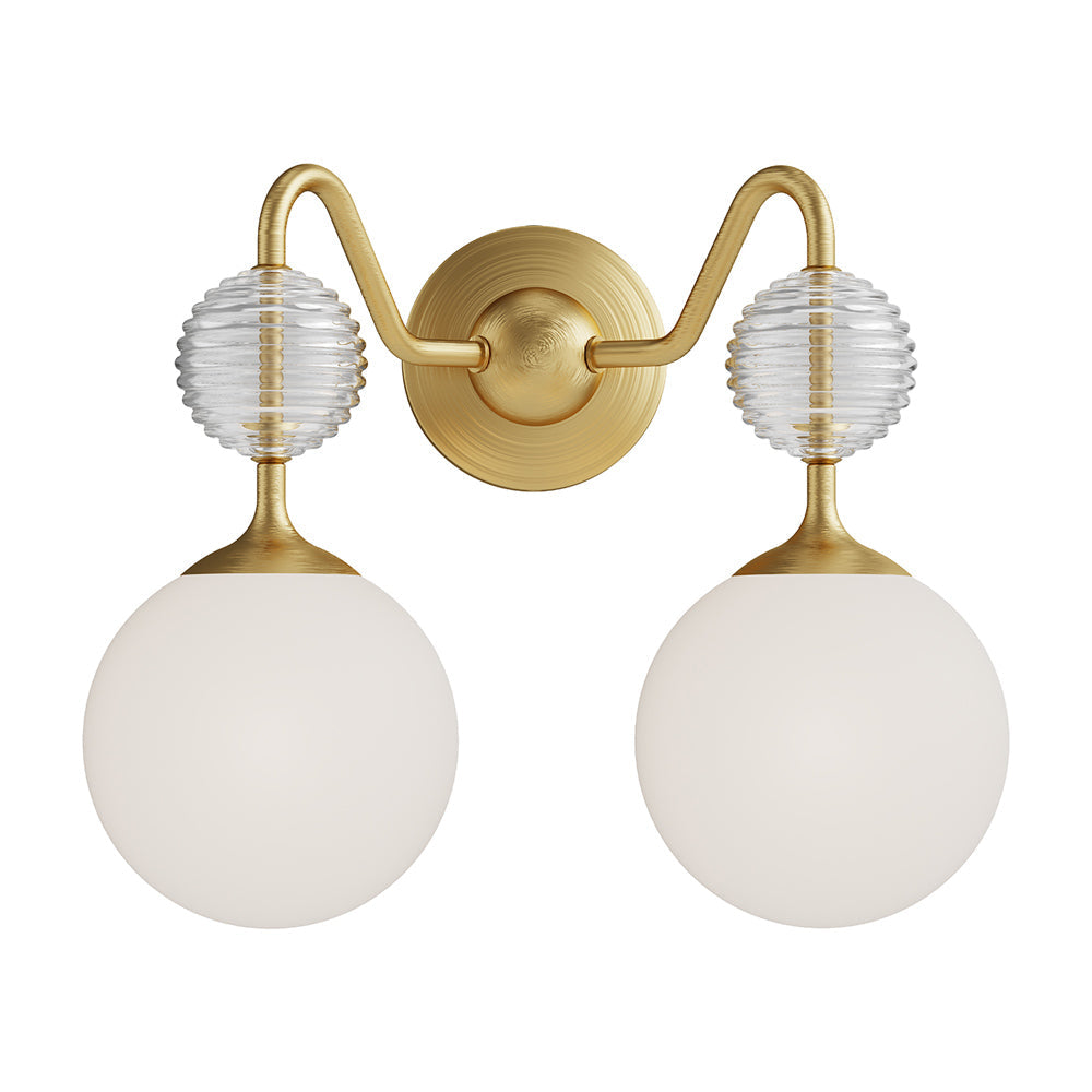 Celia Vanity Wall Light in Brushed Gold (2-Light).