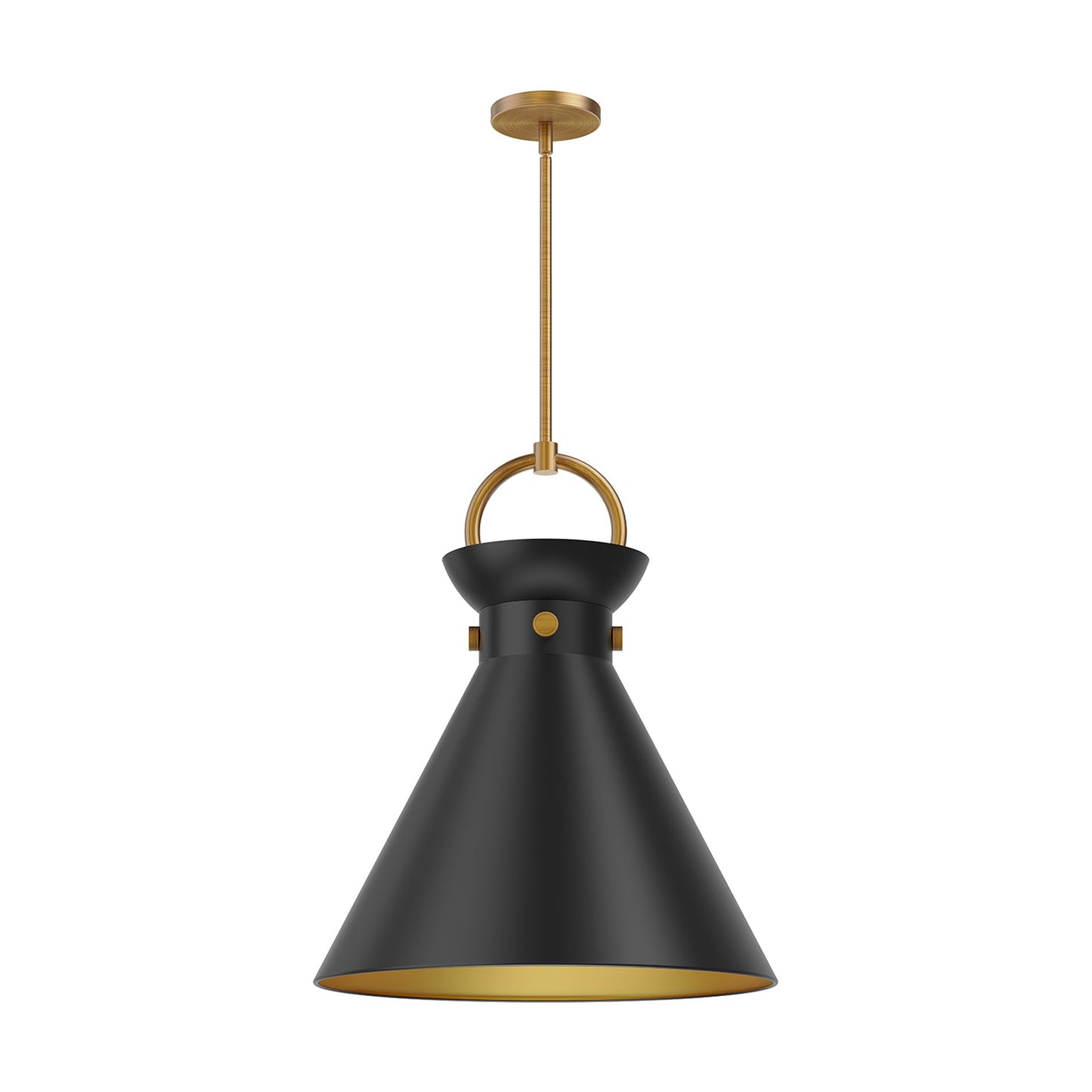 Emerson Pendant Light in Aged Gold/Matte Black (Large).