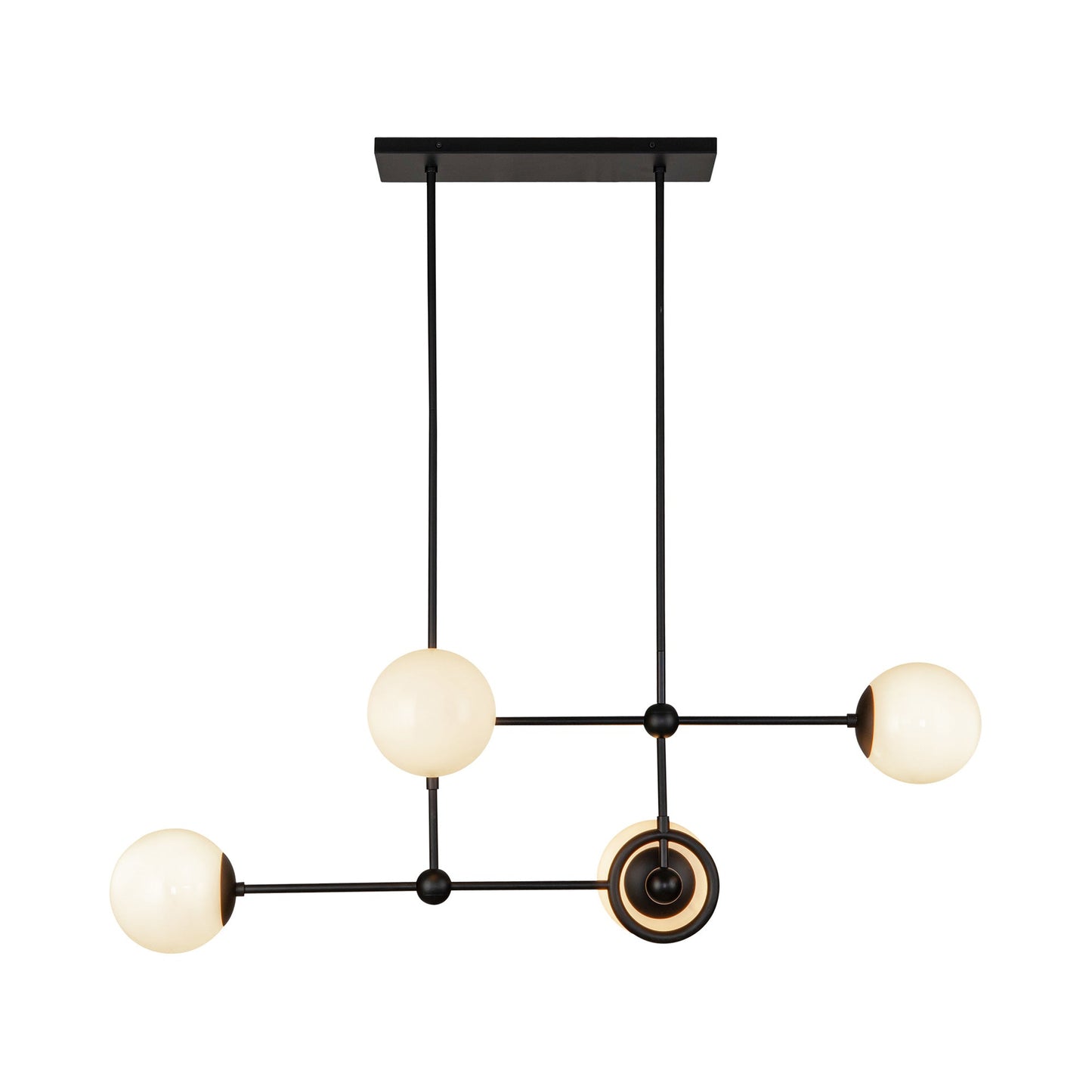 Fiore Linear Chandelier in Matte Black.