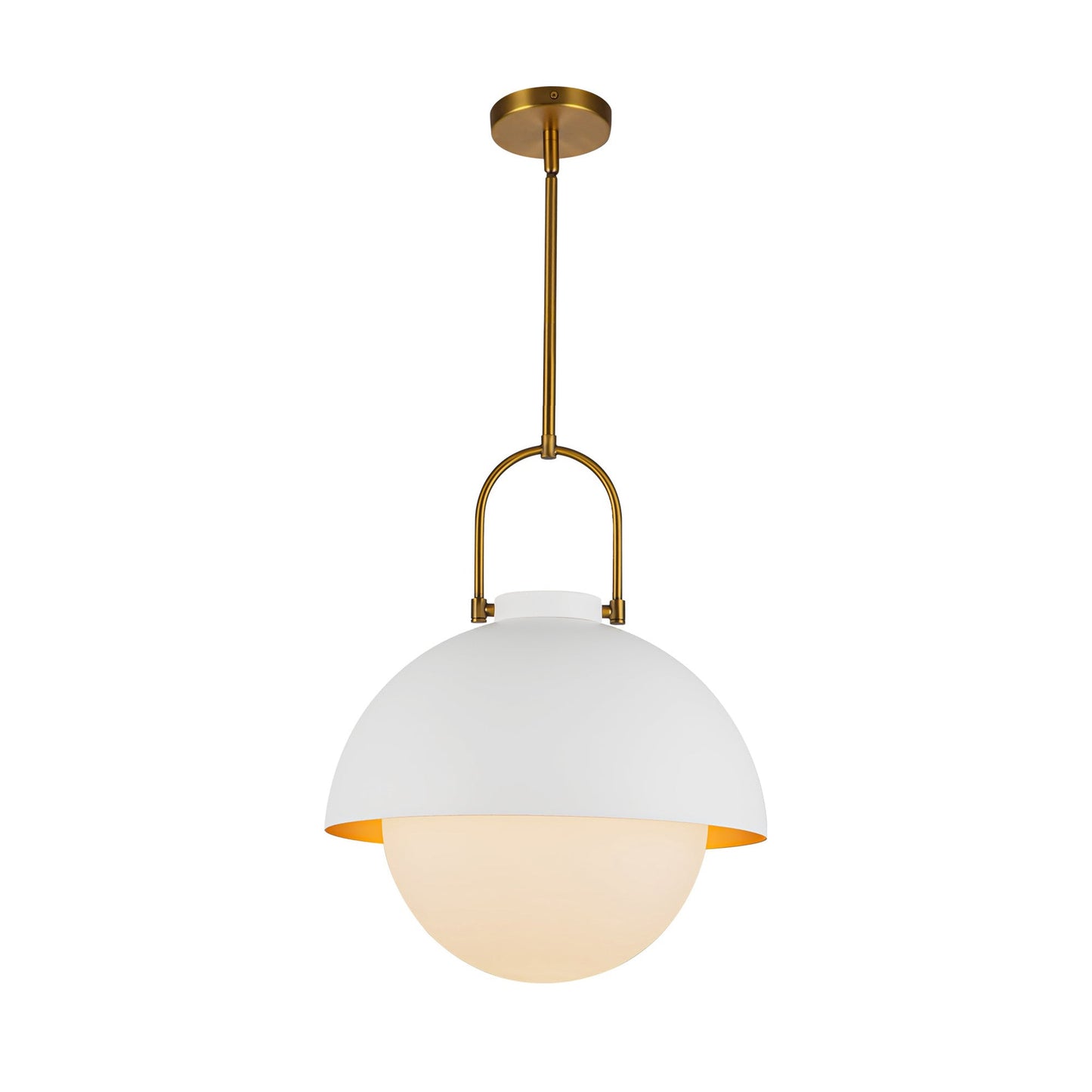 Harper Pendant Light in White/Opal Glass.