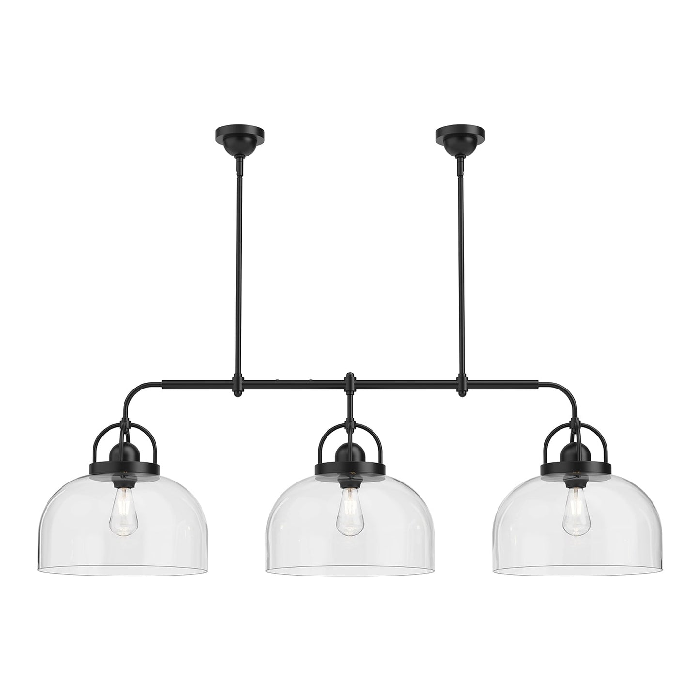 Lancaster Linear Pendant Light in Matte Black.