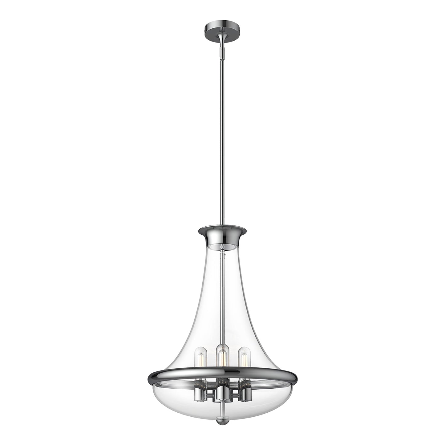 Marcel Pendant Light in Chrome (17.5-Inch).