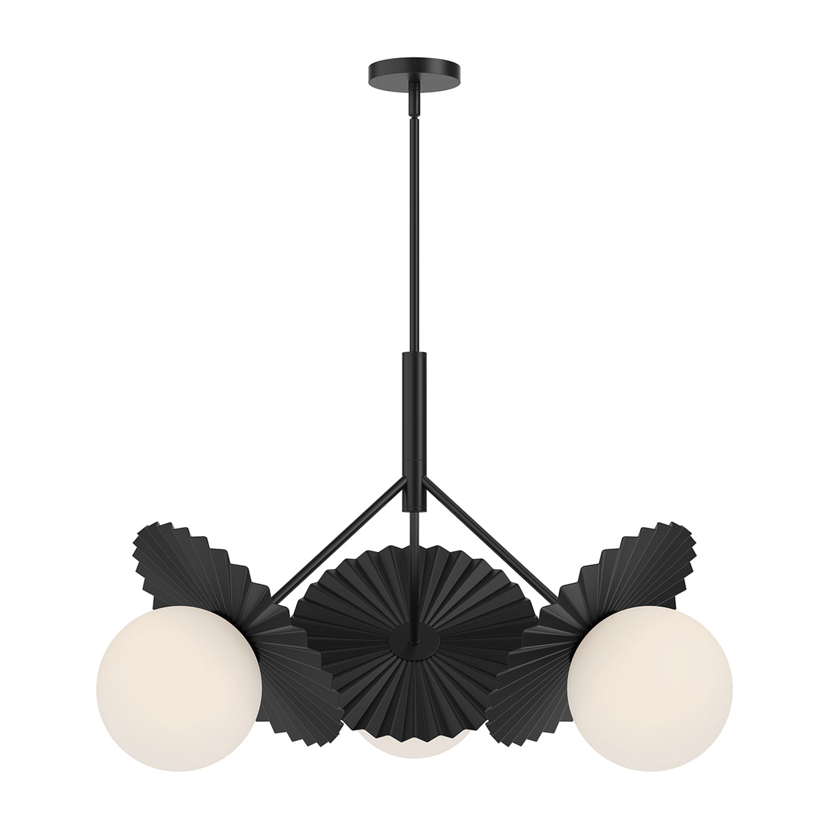 Plume Chandelier in Matte Black (33.63-Inch).