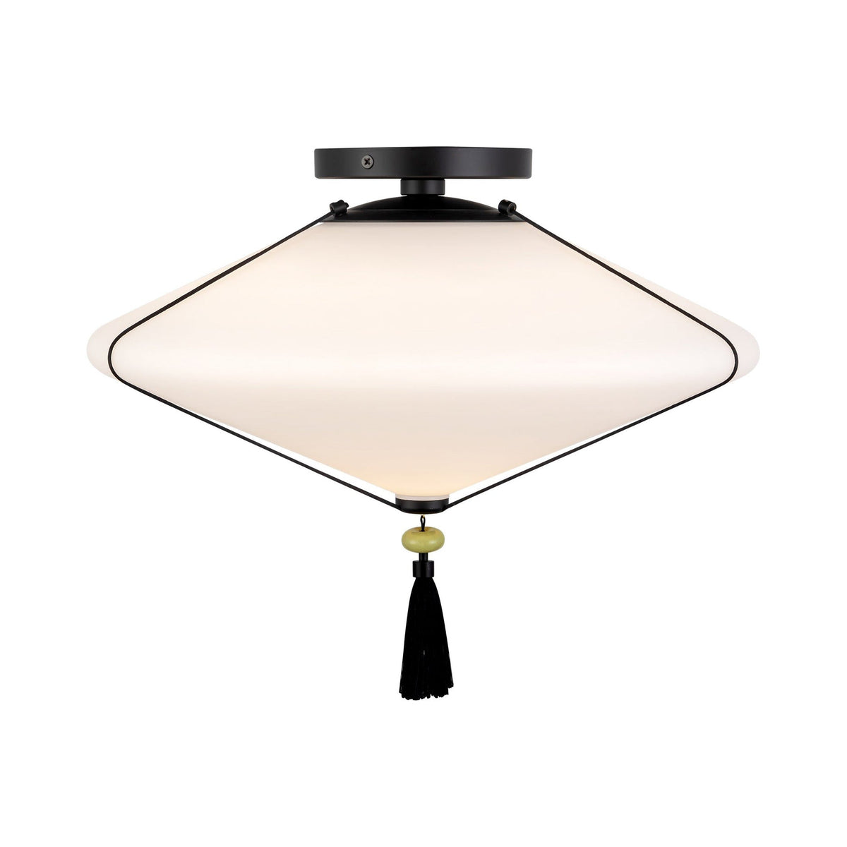 Reeve Semi Flush Mount Ceiling Light in Matte Black.