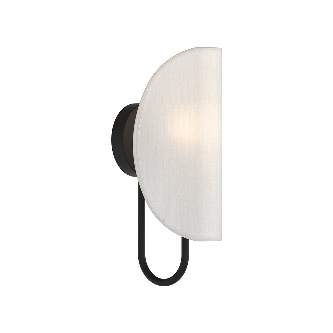 Seno Vanity Wall Light in Matte Black/White Cotton.