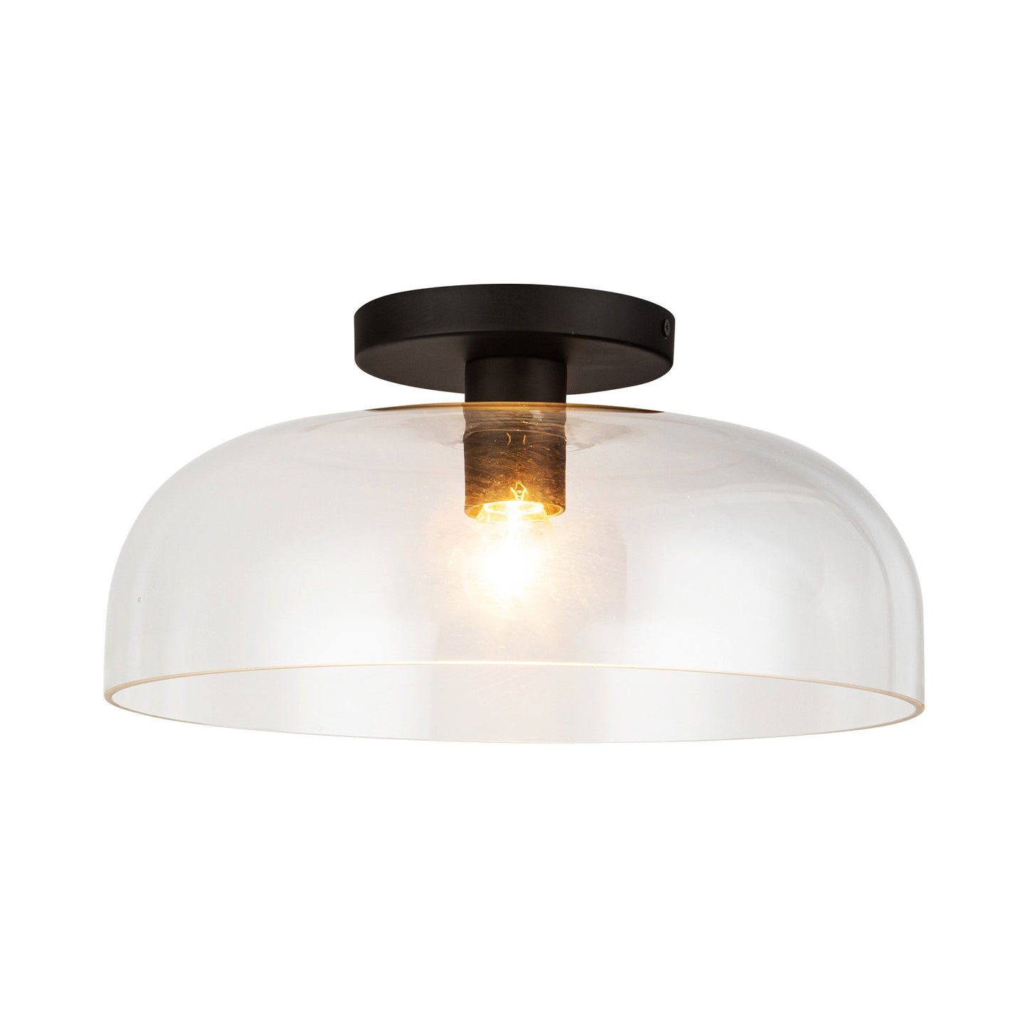 Sylvia Semi Flush Mount Ceiling Light in Matte Black.