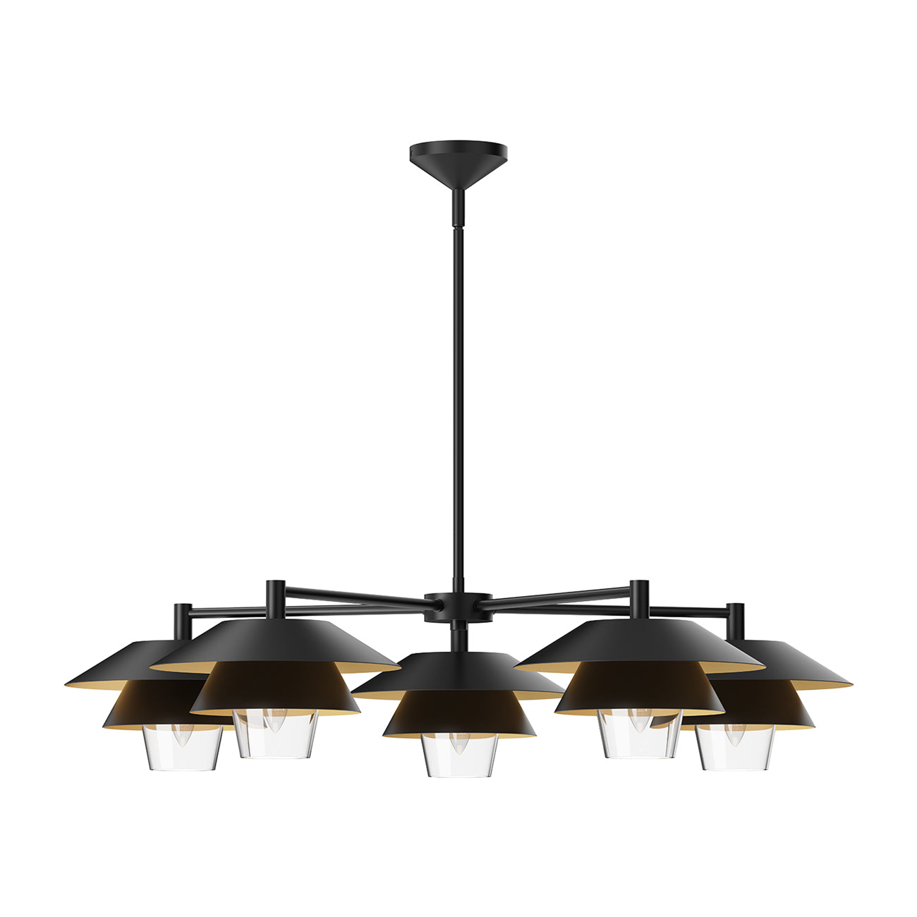 Tetsu Chandelier in Matte Black.