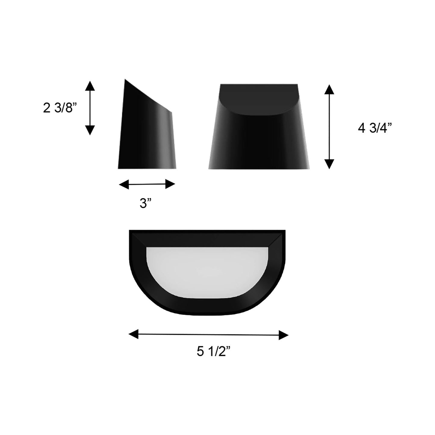Ambit Outdoor LED Wall Light - line drawing.