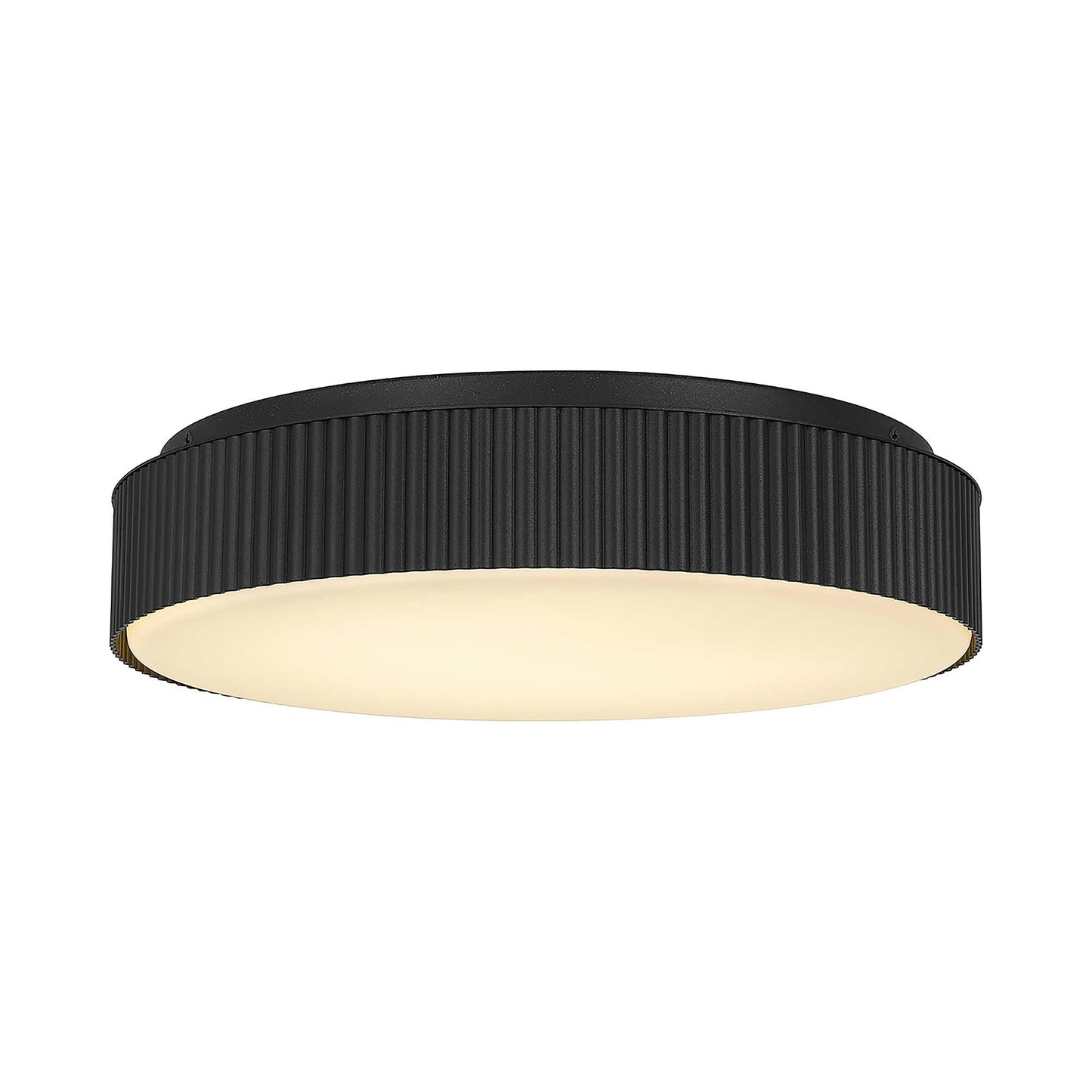 Channel Outdoor LED Flush Mount Ceiling Light in Sand Black (13-Inch).