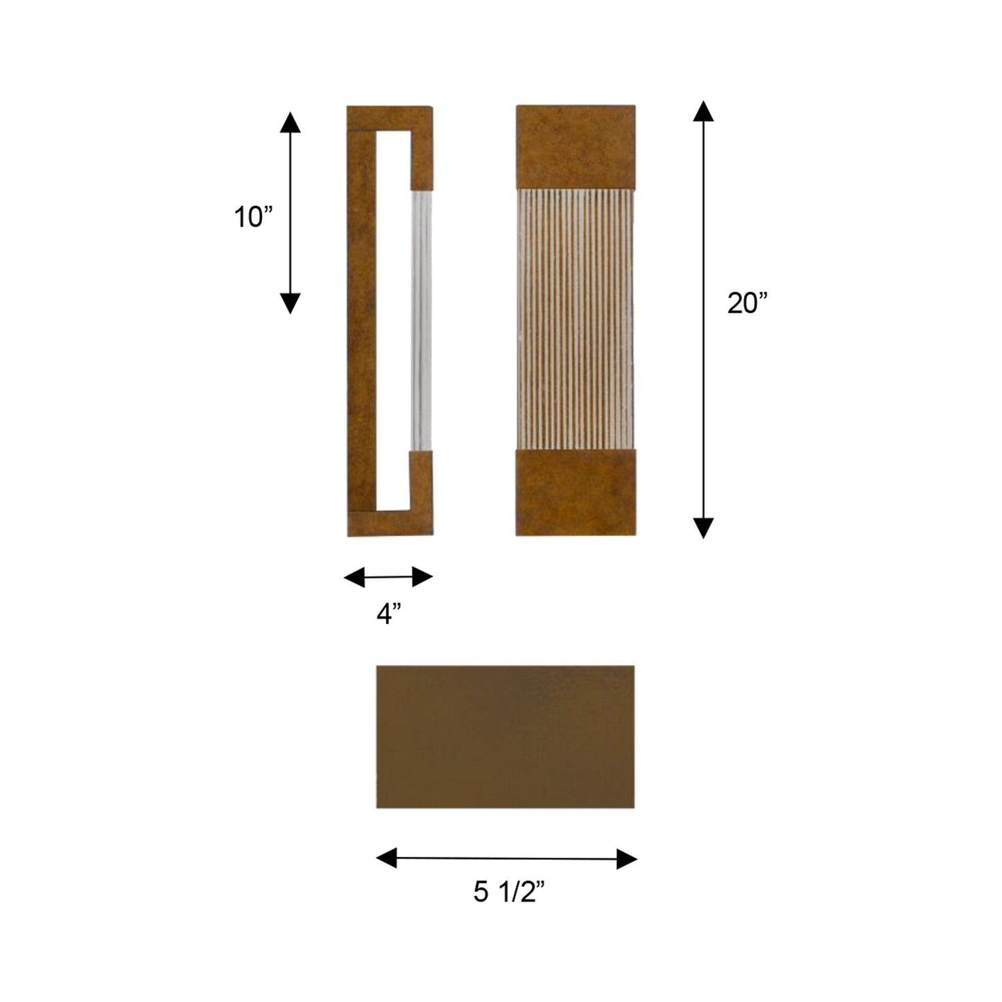 Mystic Outdoor LED Wall Light - line drawing.
