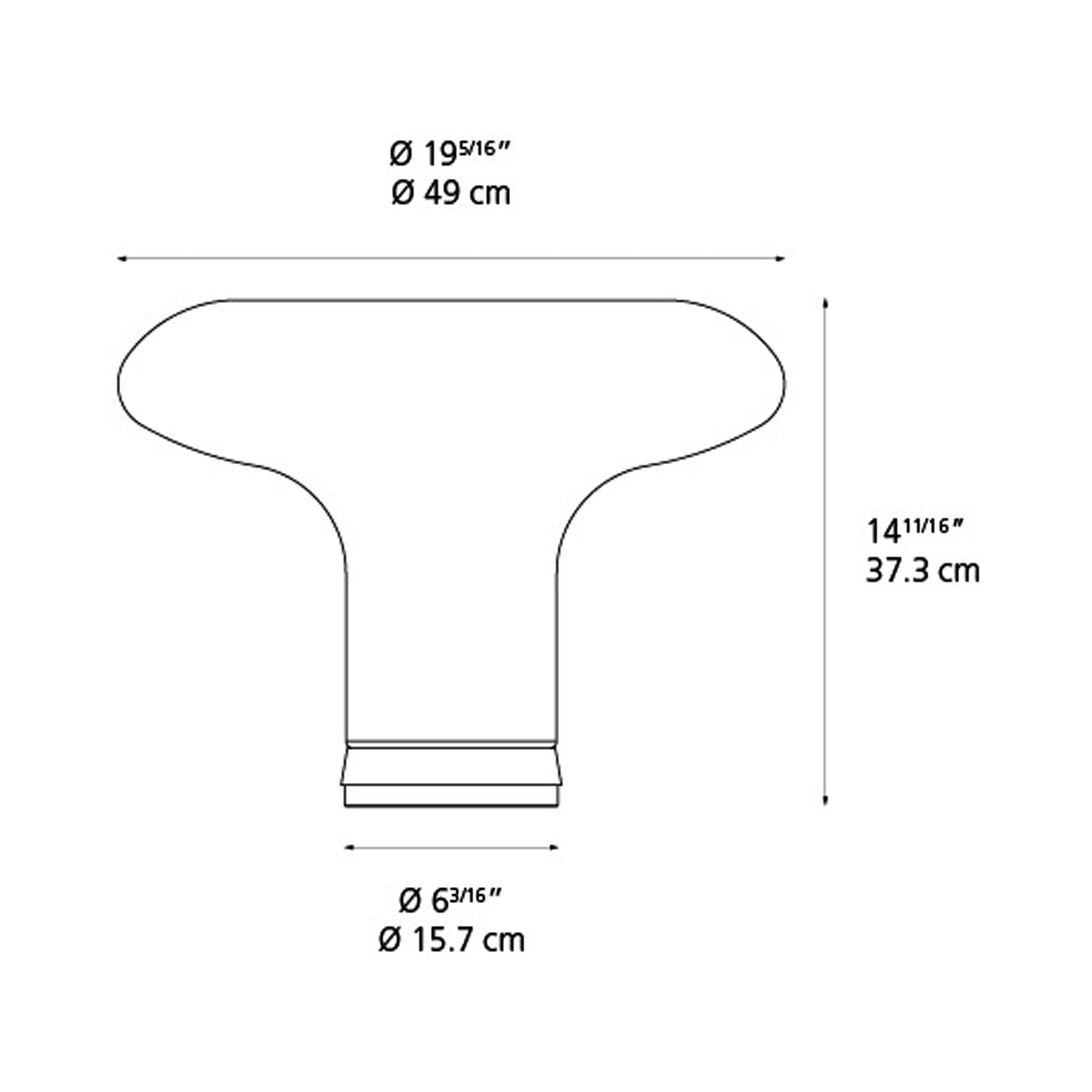 Lesbo Table Lamp - line drawing.