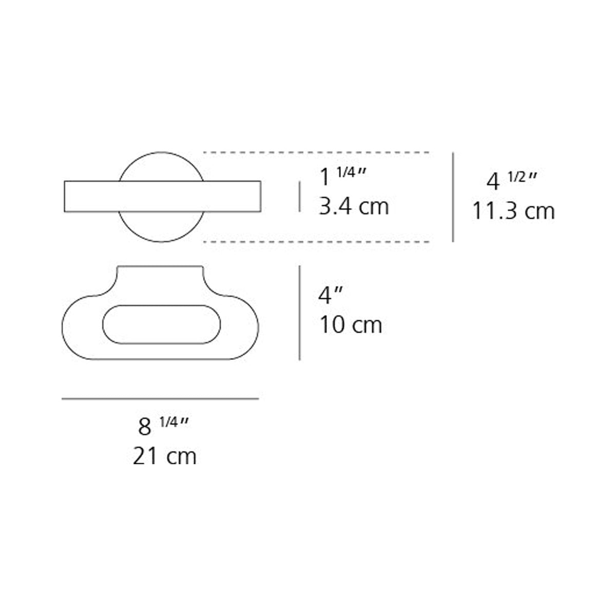 Talo Mini ADA LED Wall Light - line drawing.