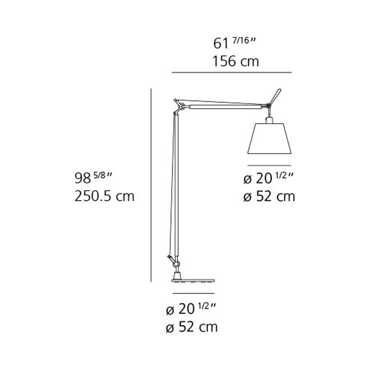 Tolomeo Maxi Floor Lamp - line drawing.
