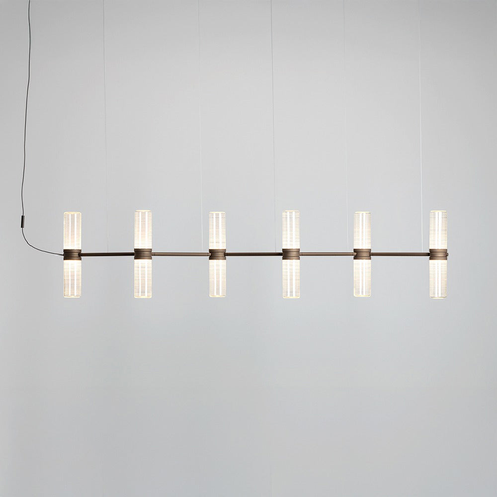 Zephyr Linear LED Pendant Light in Bronze.