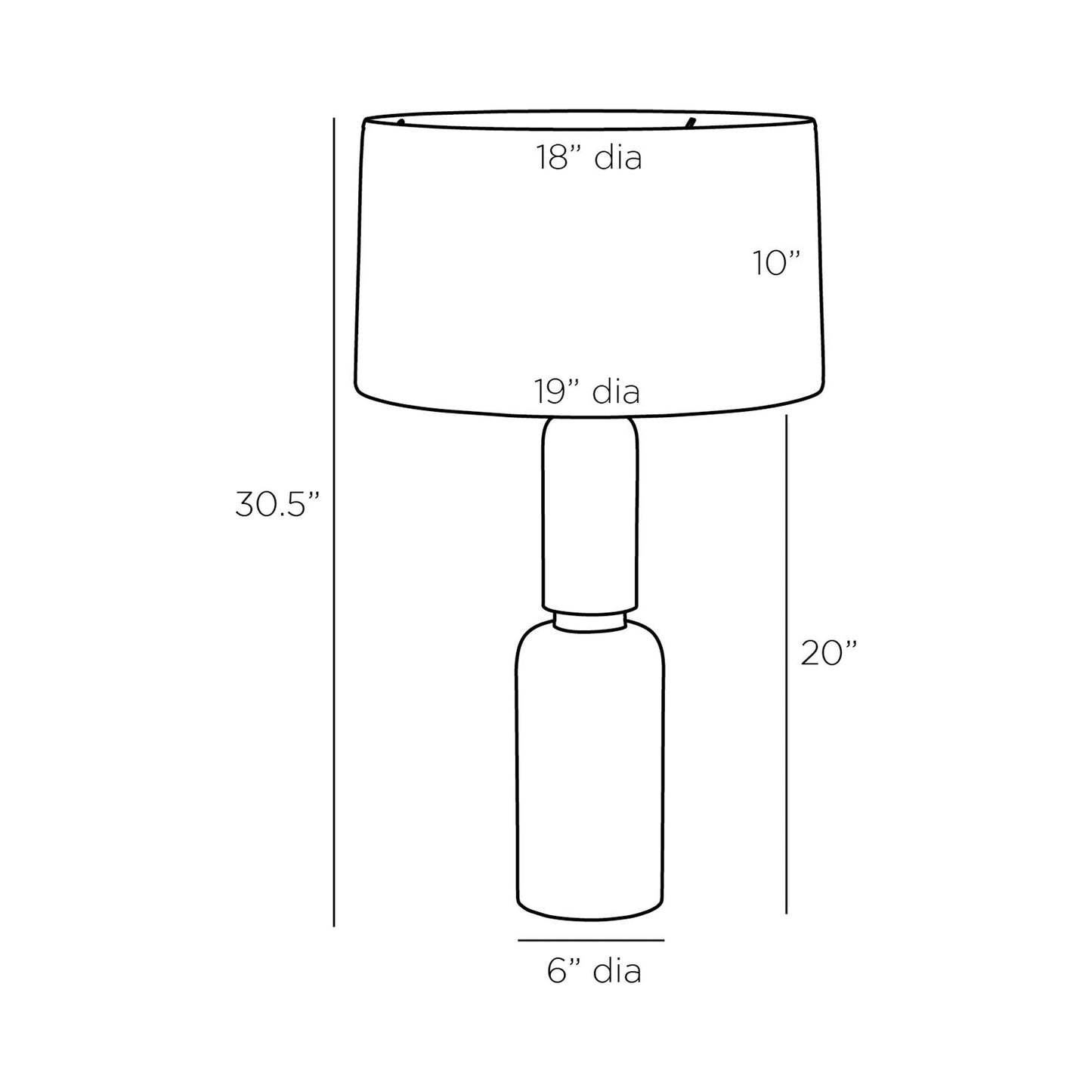 Anapolis Table Lamp - line drawing.