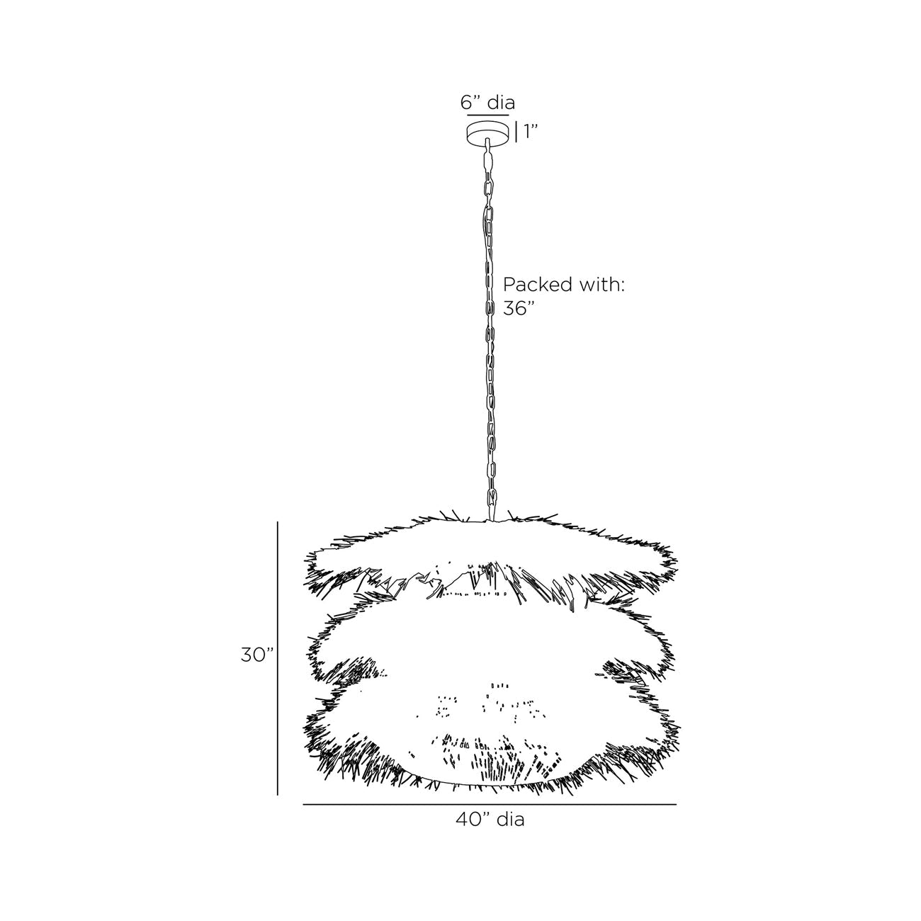 Ansari Pendant Light - line drawing.