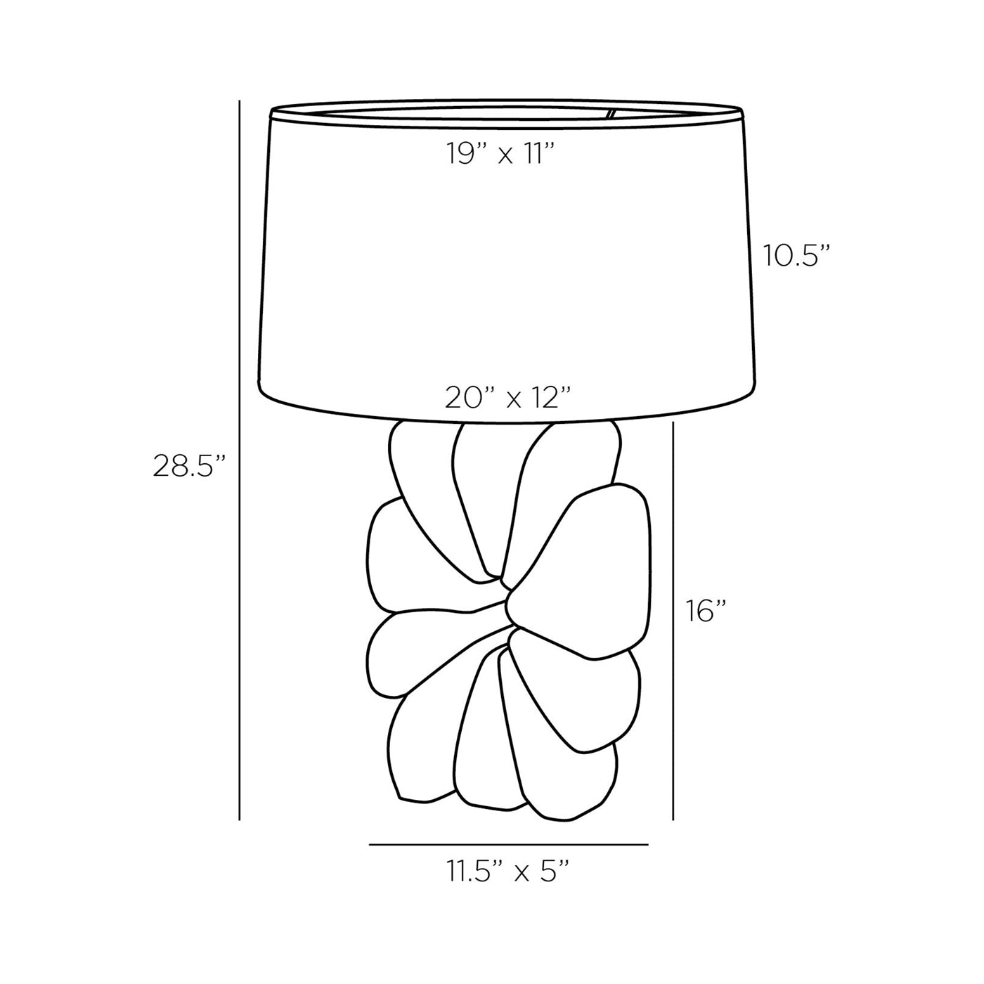 Ashley Table Lamp - line drawing.