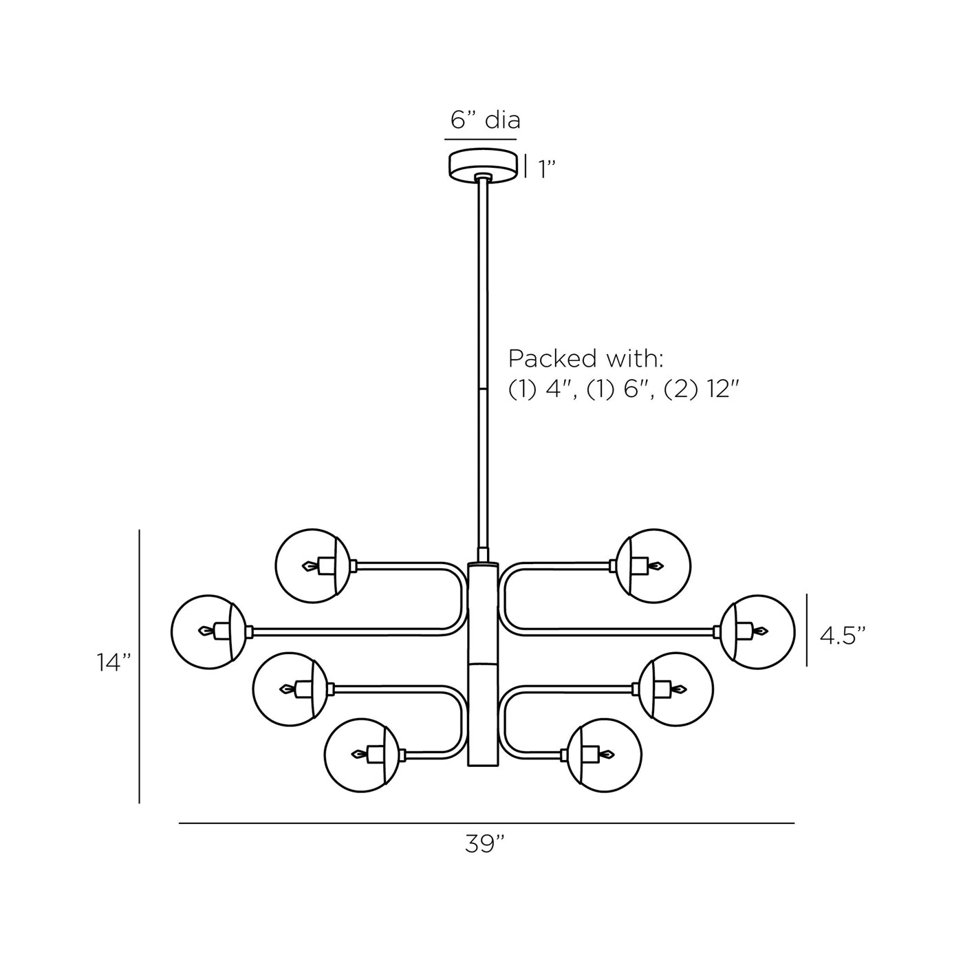 Baltimore Chandelier - line drawing.