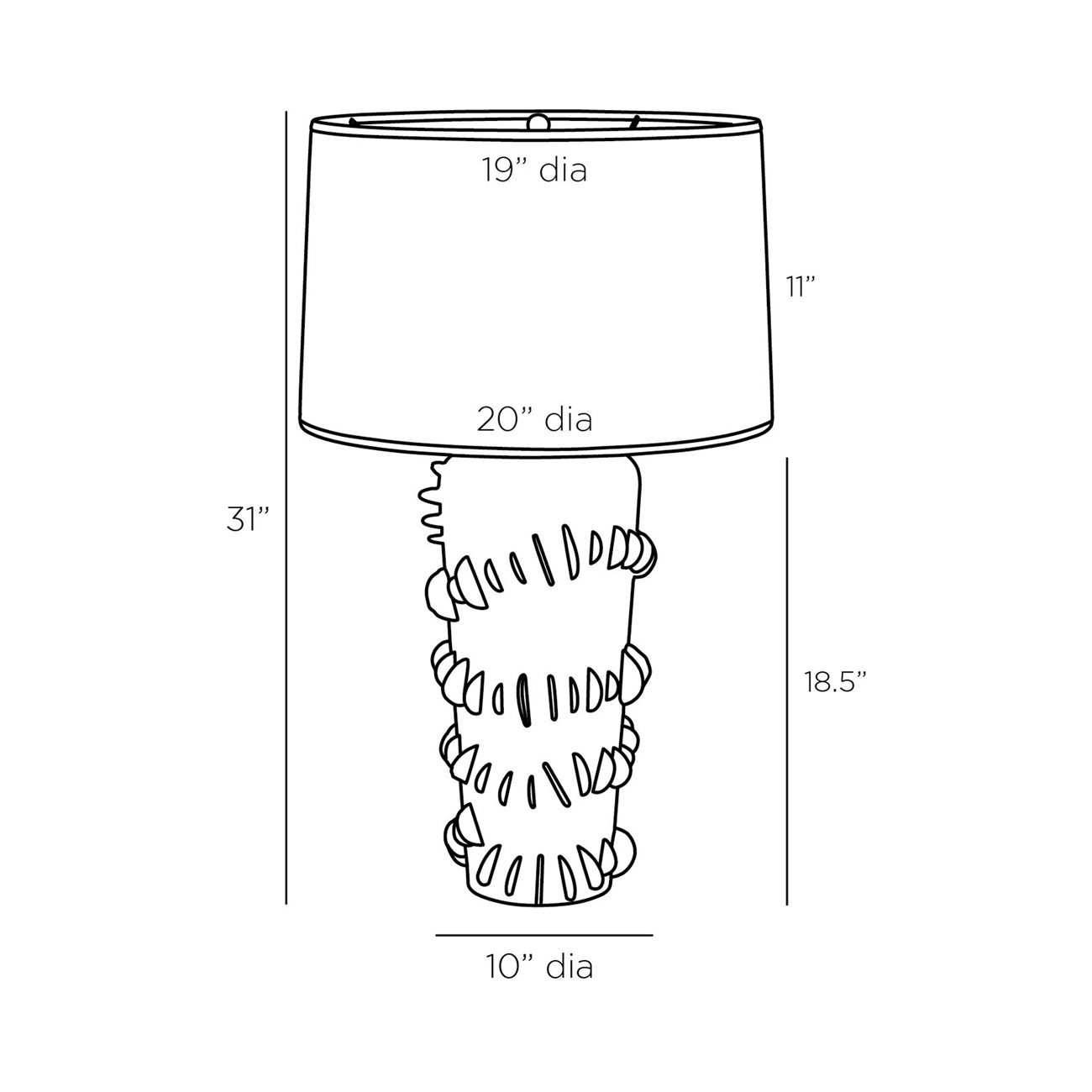 Beatrix Table Lamp - line drawing.