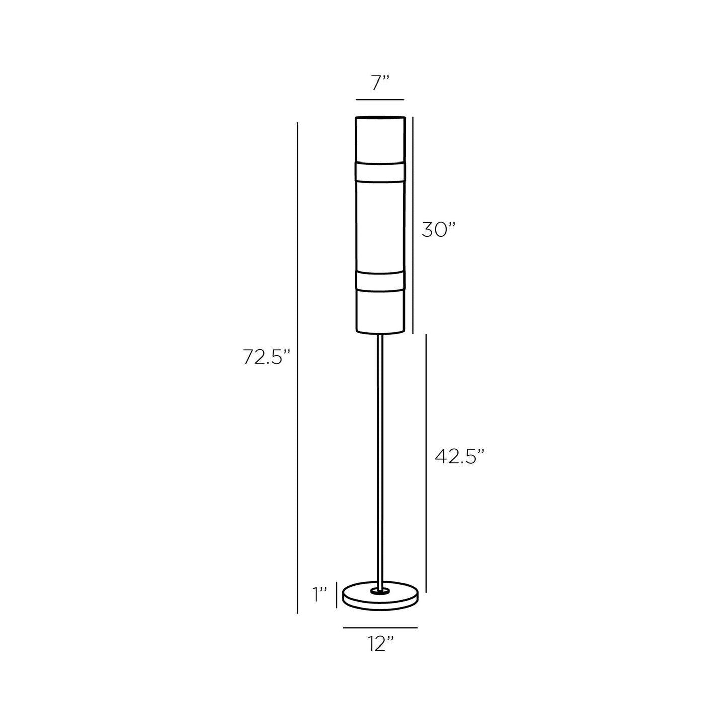 Belton Floor Lamp - line drawing.