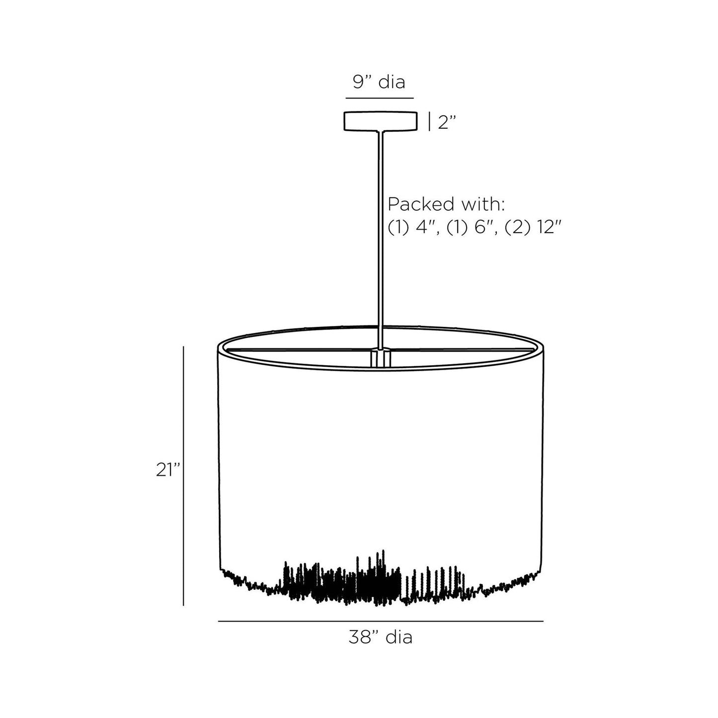 Bennet LED Chandelier - line drawing.