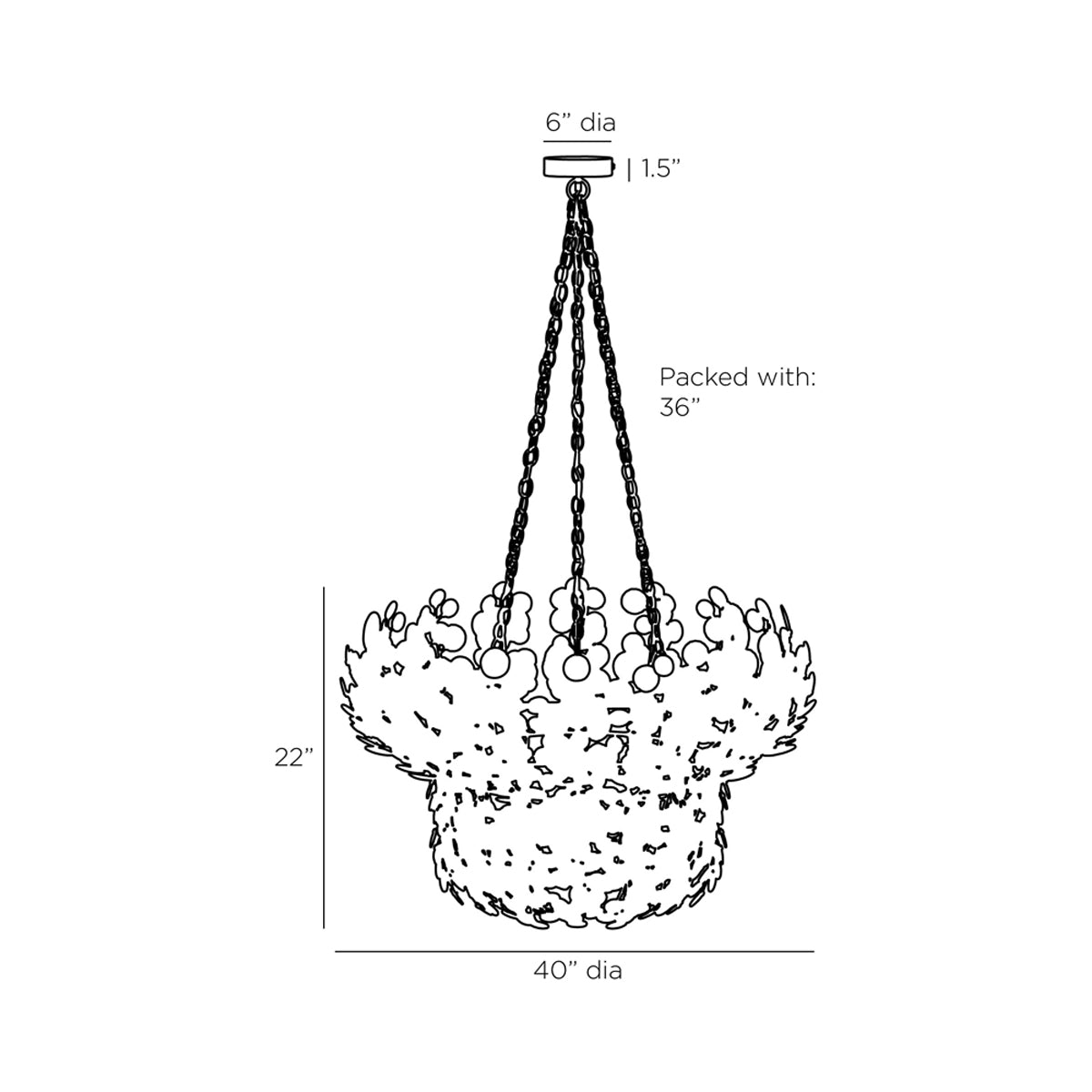 Bilal Chandelier - line drawing.