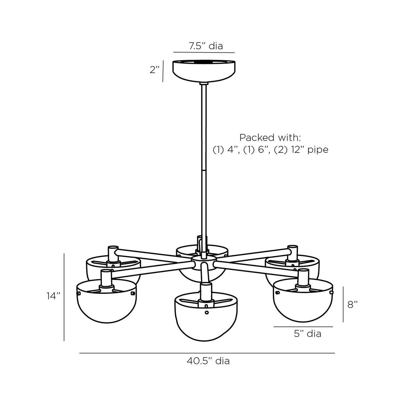 Boîte LED Chandelier - line drawing.