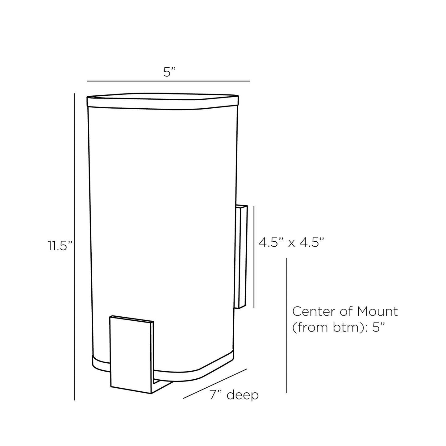 Braxton Wall Light - line drawing.