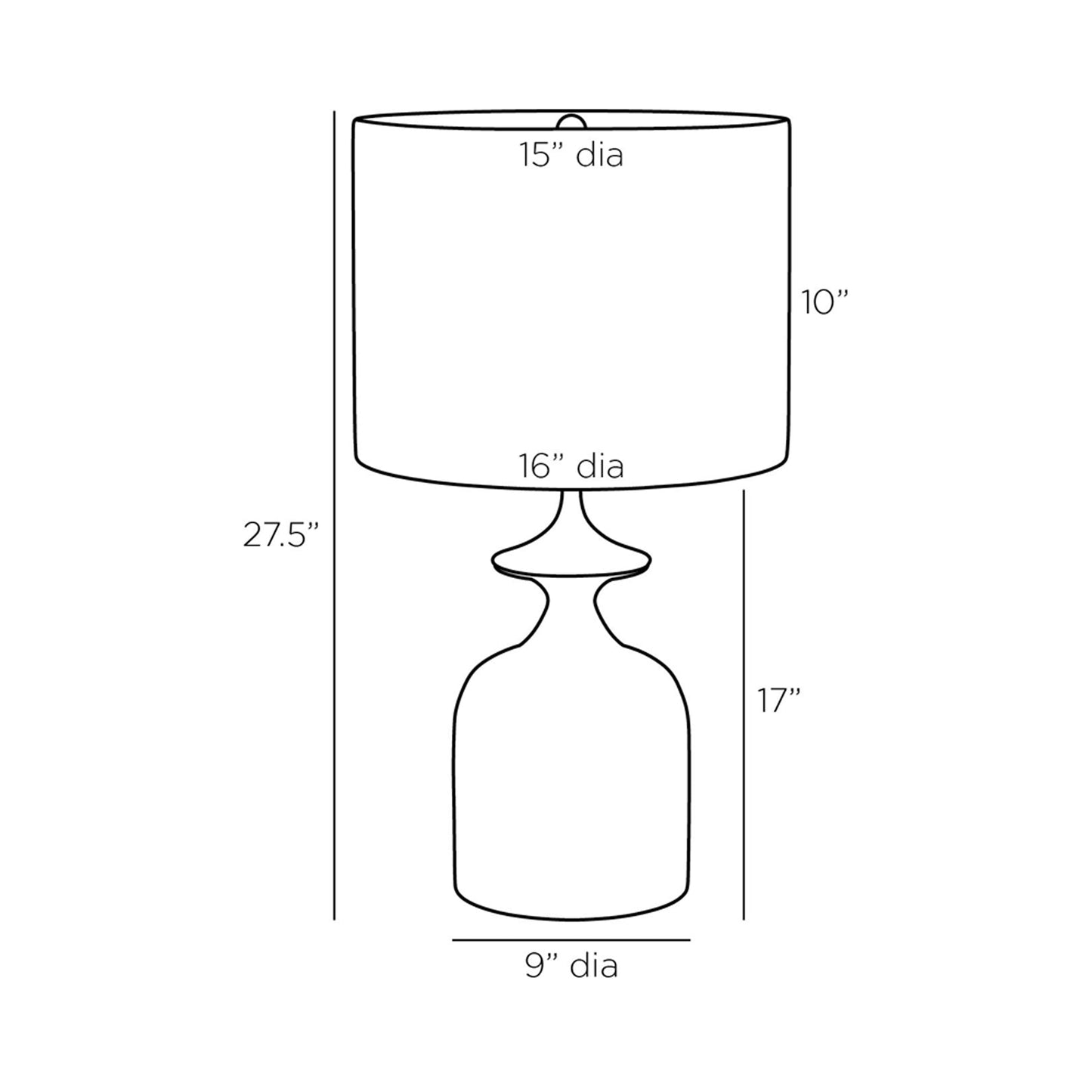 Bridgeport Table Lamp - line drawing.