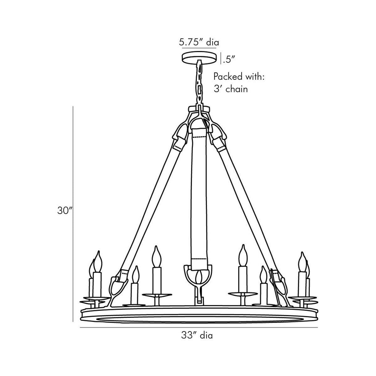Chaney Chandelier - line drawing.