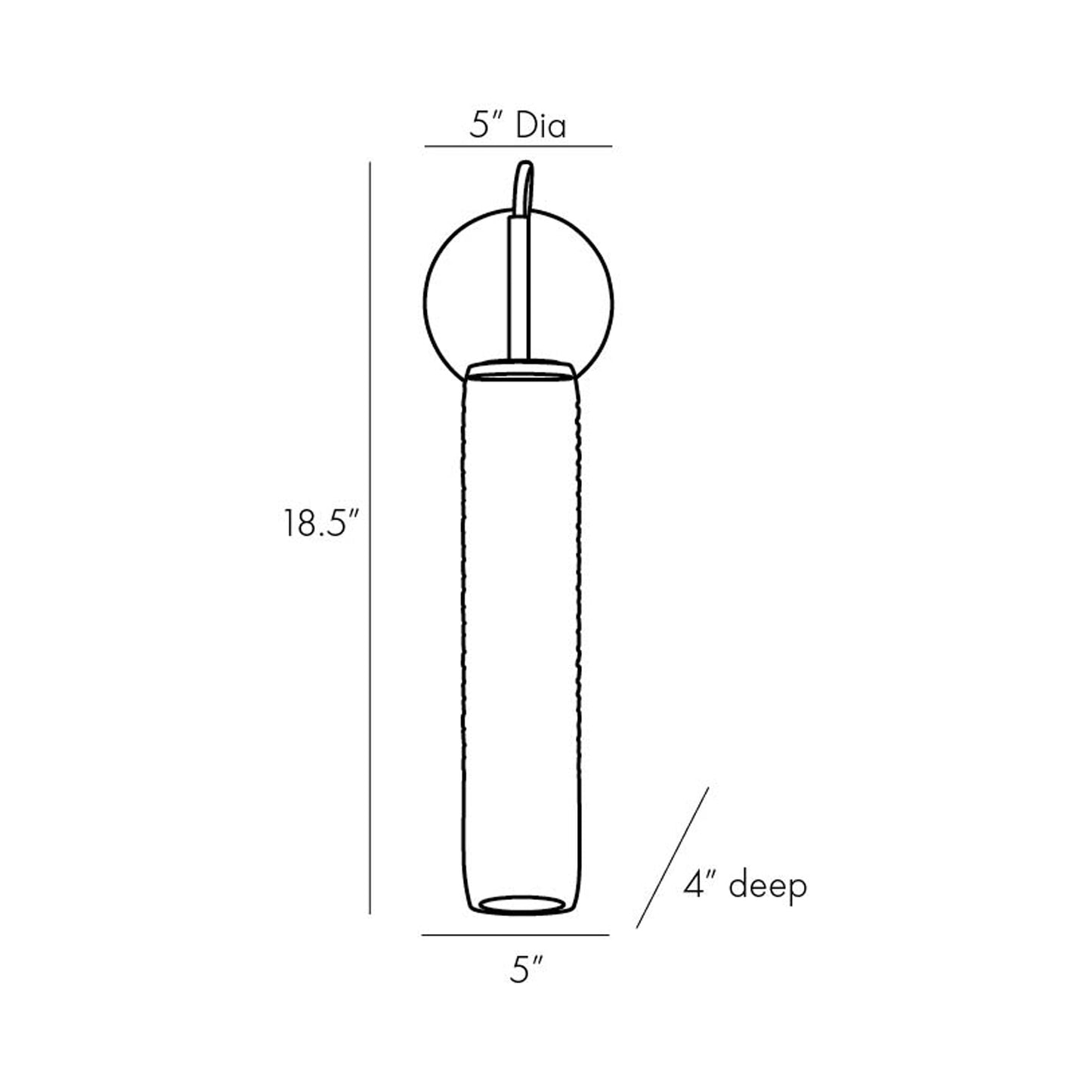 Cut Tall Wall Light - line drawing.