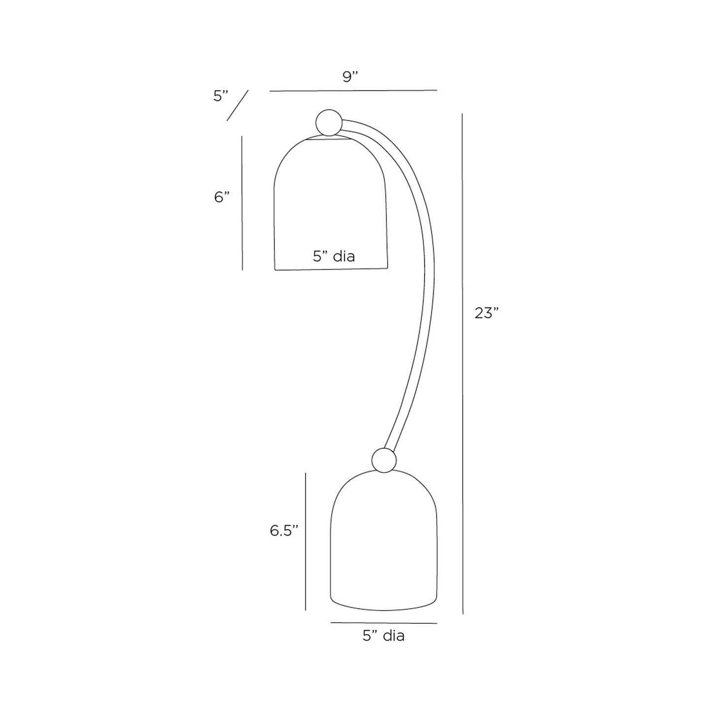 Daley Table Lamp - line drawing.