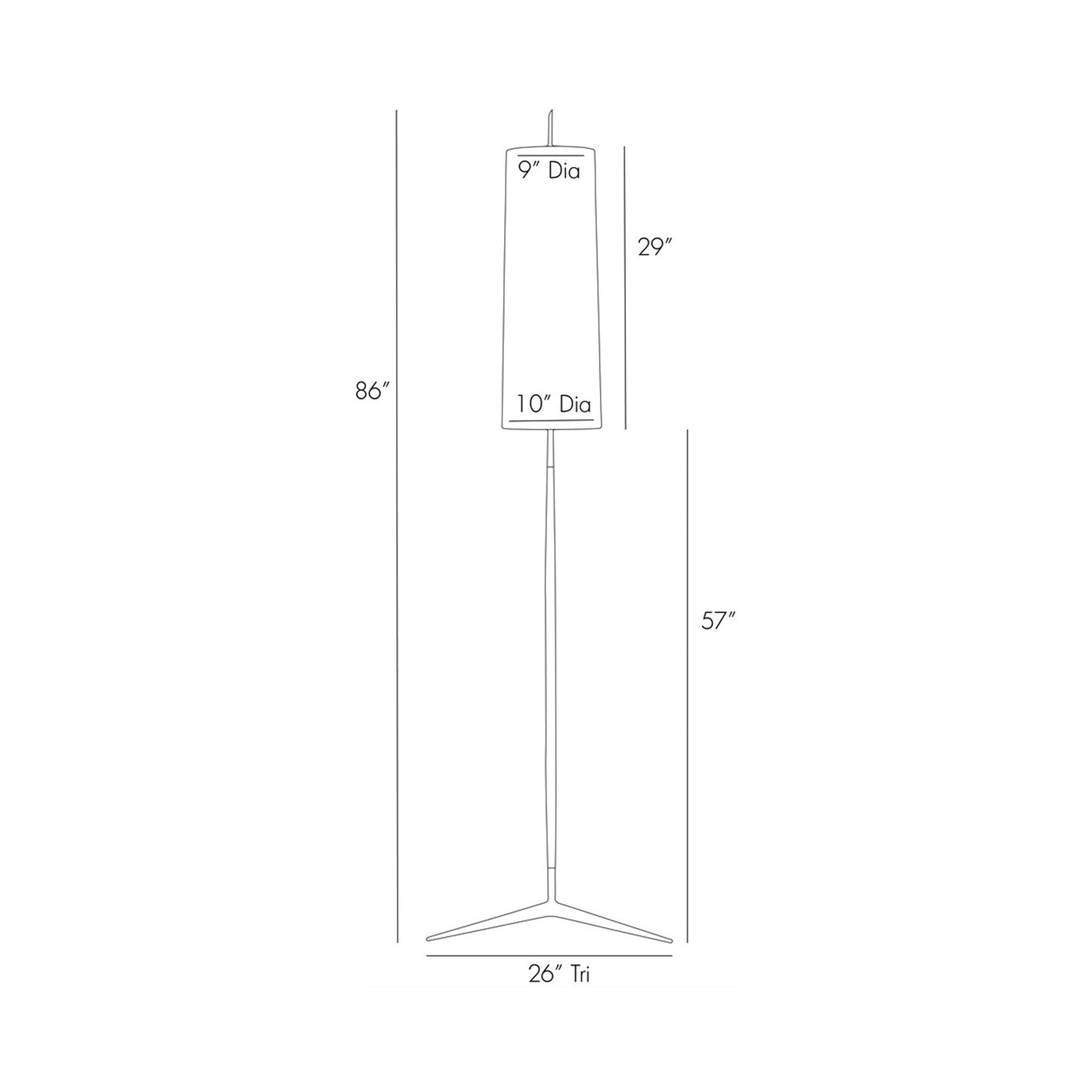Dunn Floor Lamp - line drawing.