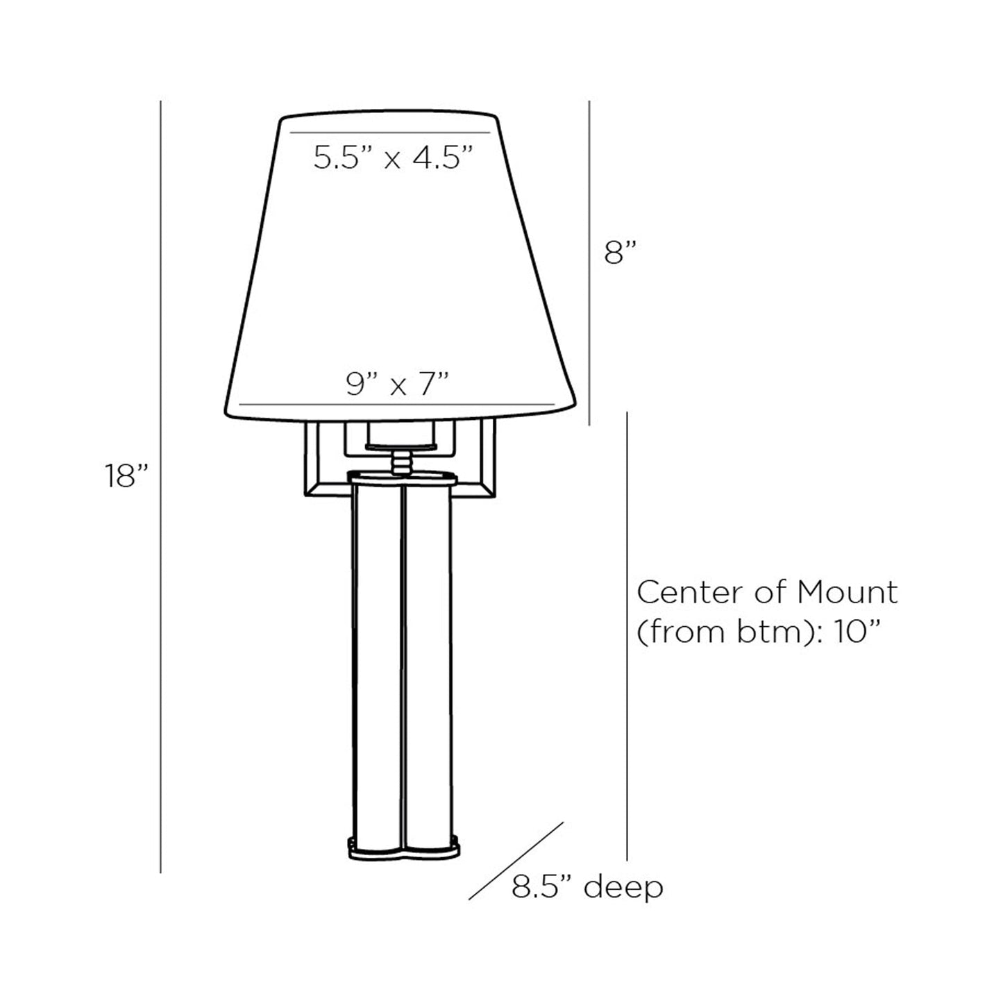 Eckart Wall Light - line drawing.