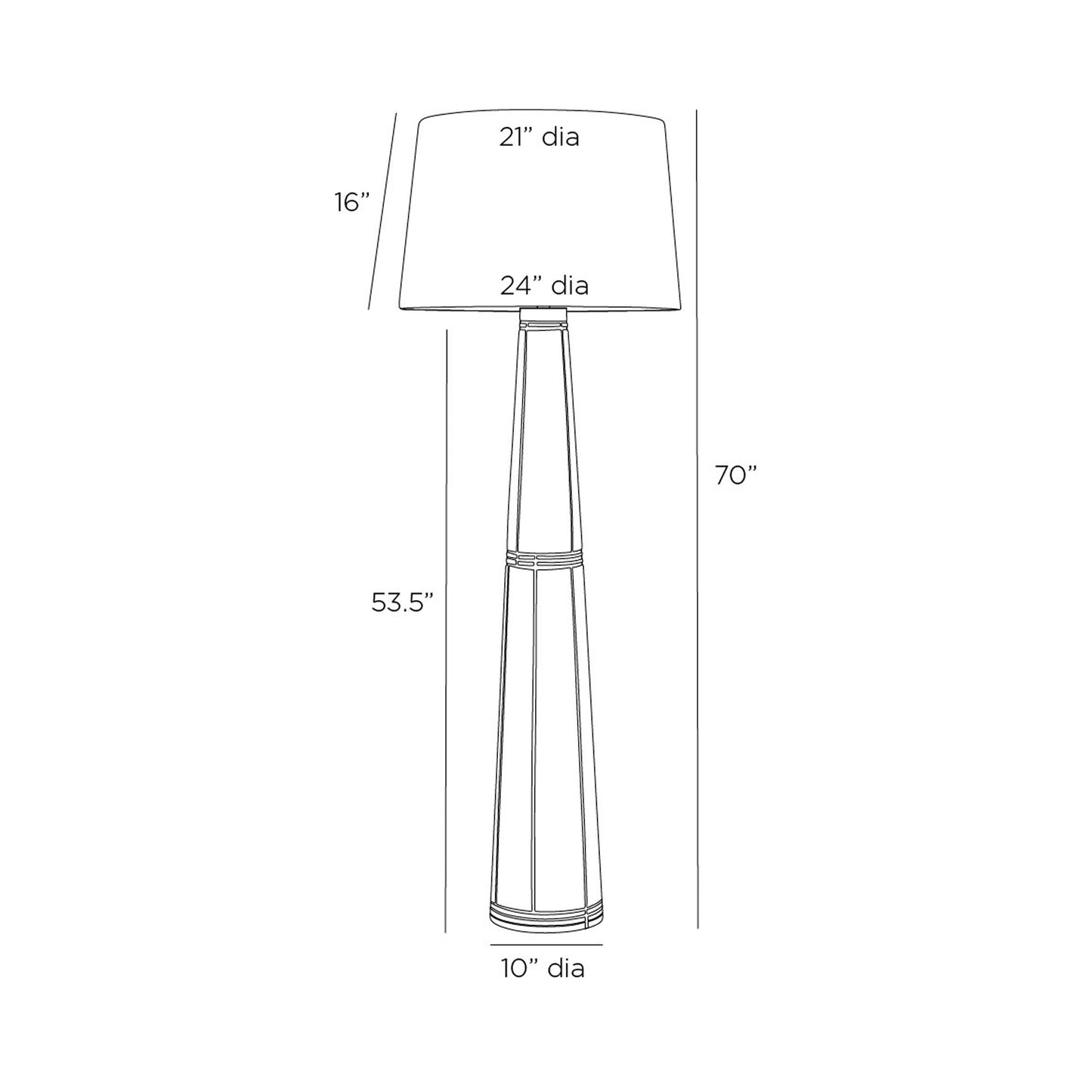 Elmhurst Floor Lamp - line drawing.