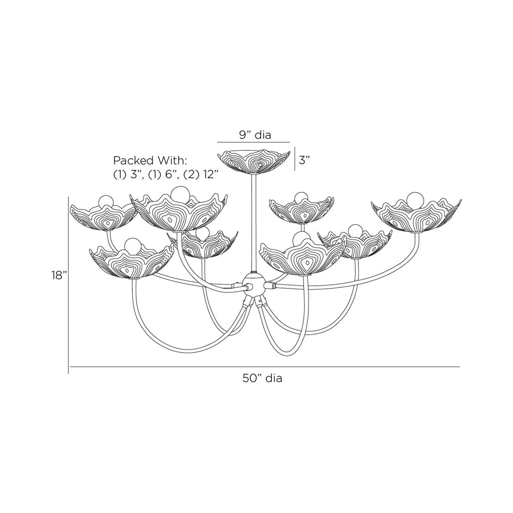 Encinitas Chandelier - line drawing.