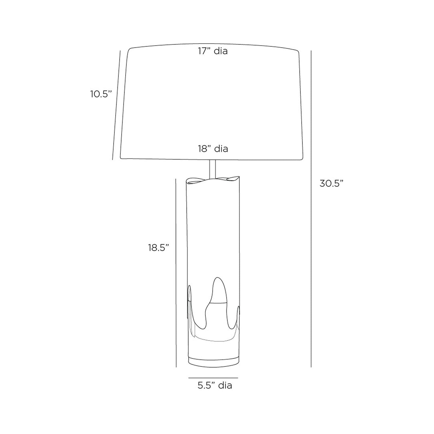 Equinox Table Lamp - line drawing.